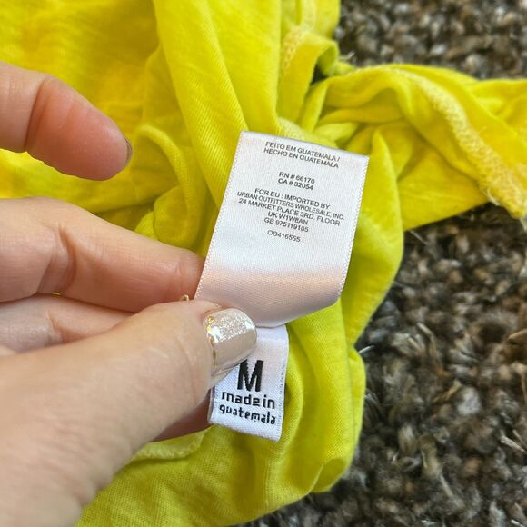 Free People We the Free Tissue Tank Strappy Back Medium Yellow Boho Colorful - Picture 4 of 6